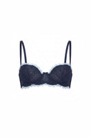 Ellipse Lingerie Aura underwire bra in navy, featuring smooth cups and adjustable straps for a comfortable fit.