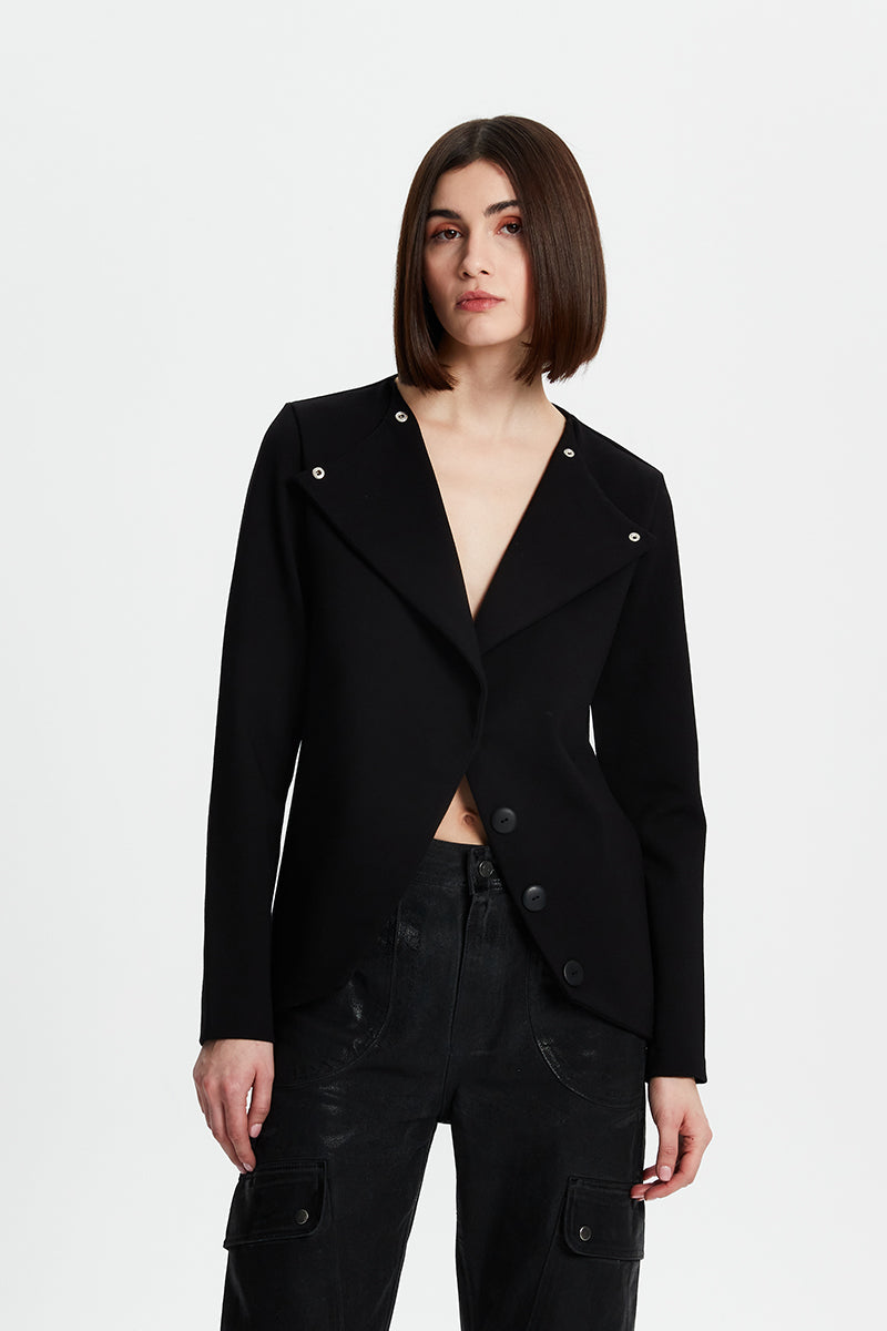 CROSS BUTTON JERSEY JACKET - CULT MIA