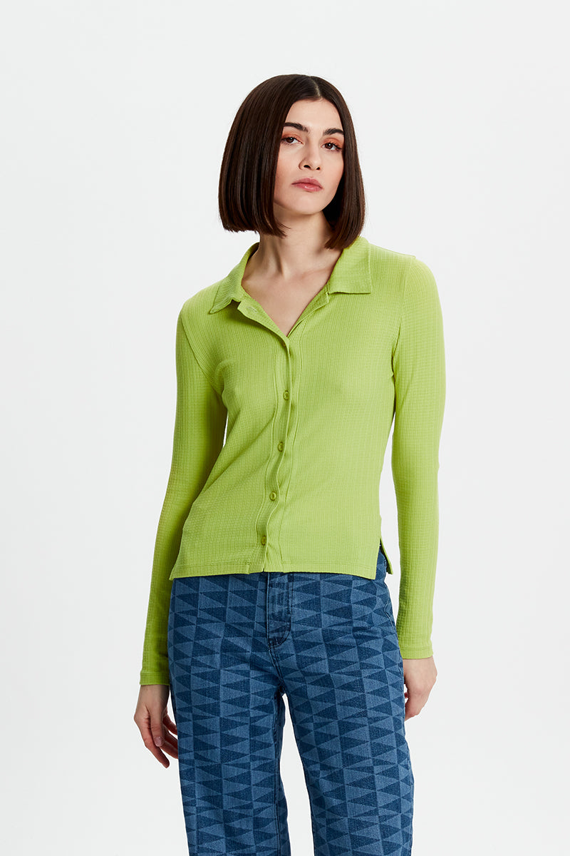 FITTED BUTTON DOWN SHIRT - CULT MIA