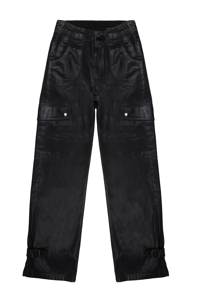 METALLIC CARGO PANTS - CULT MIA