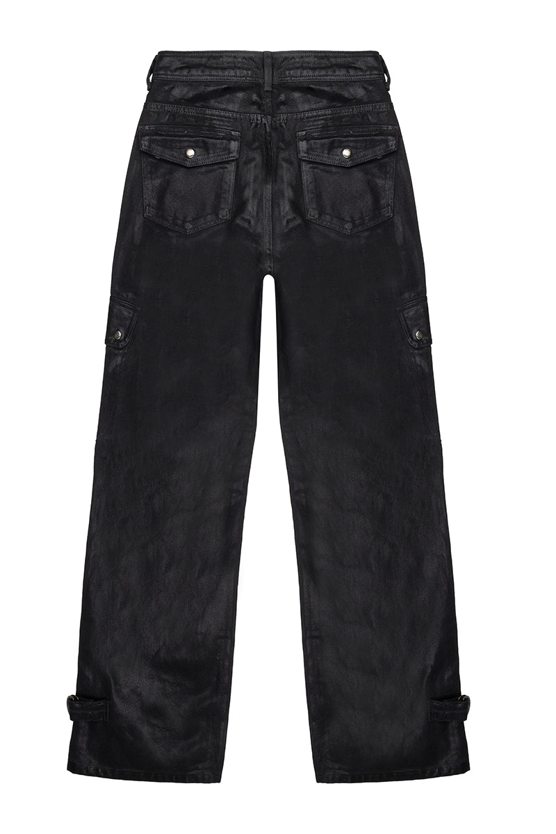METALLIC CARGO PANTS - CULT MIA