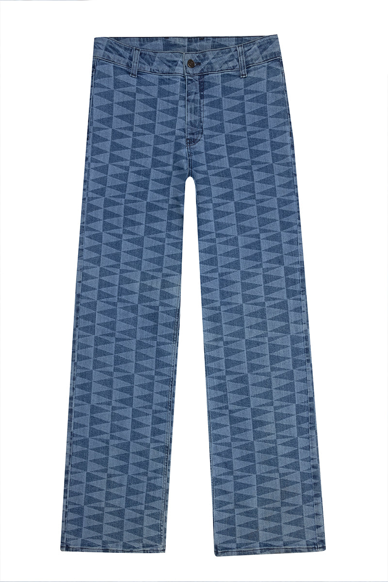 LASER PRINT STRAIGHT LEG JEANS - CULT MIA