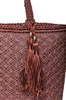 Mara Brazil Buritirana bag, brown leather shoulder bag with woven details, stylish and versatile for everyday use