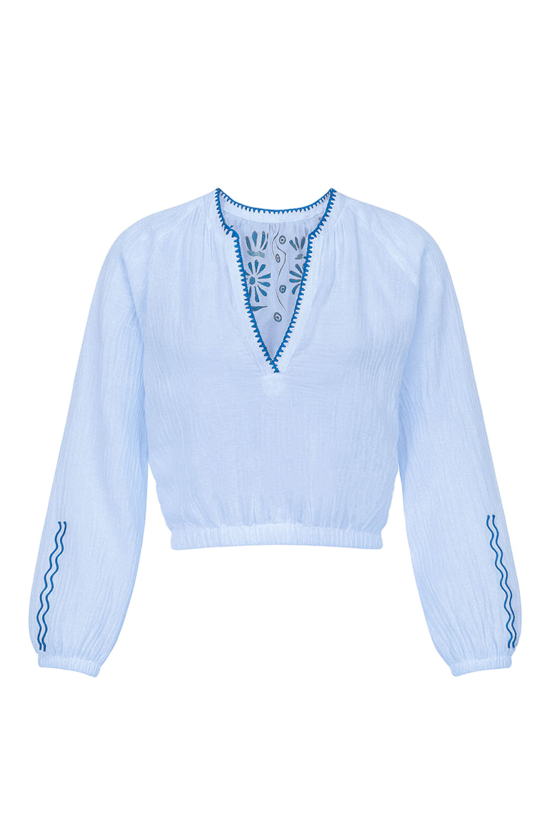 BUTTERFLY TOP IN BABY BLUE - CULT MIA
