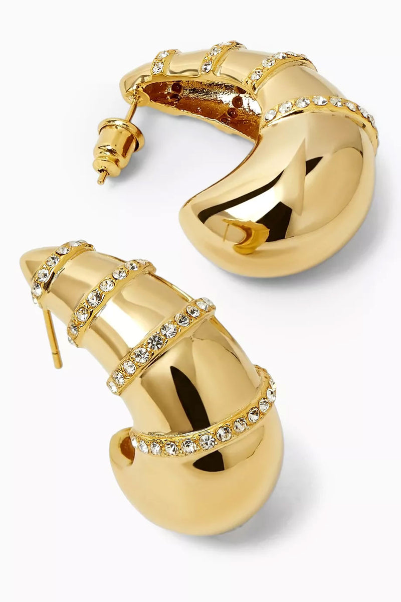 Jessica K B.O INORA white earrings featuring stylish, modern design with sleek, lightweight construction for elegant wear.