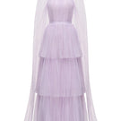 Elegant navy blue gown from JOSÉPHINE's DREAMY DRESS collection, featuring flowing fabric and intricate detailing.