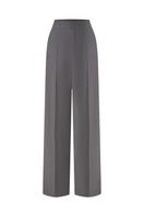 Gray Levia loose fit pants shown on a model, featuring a relaxed style and comfortable fit for casual wear.