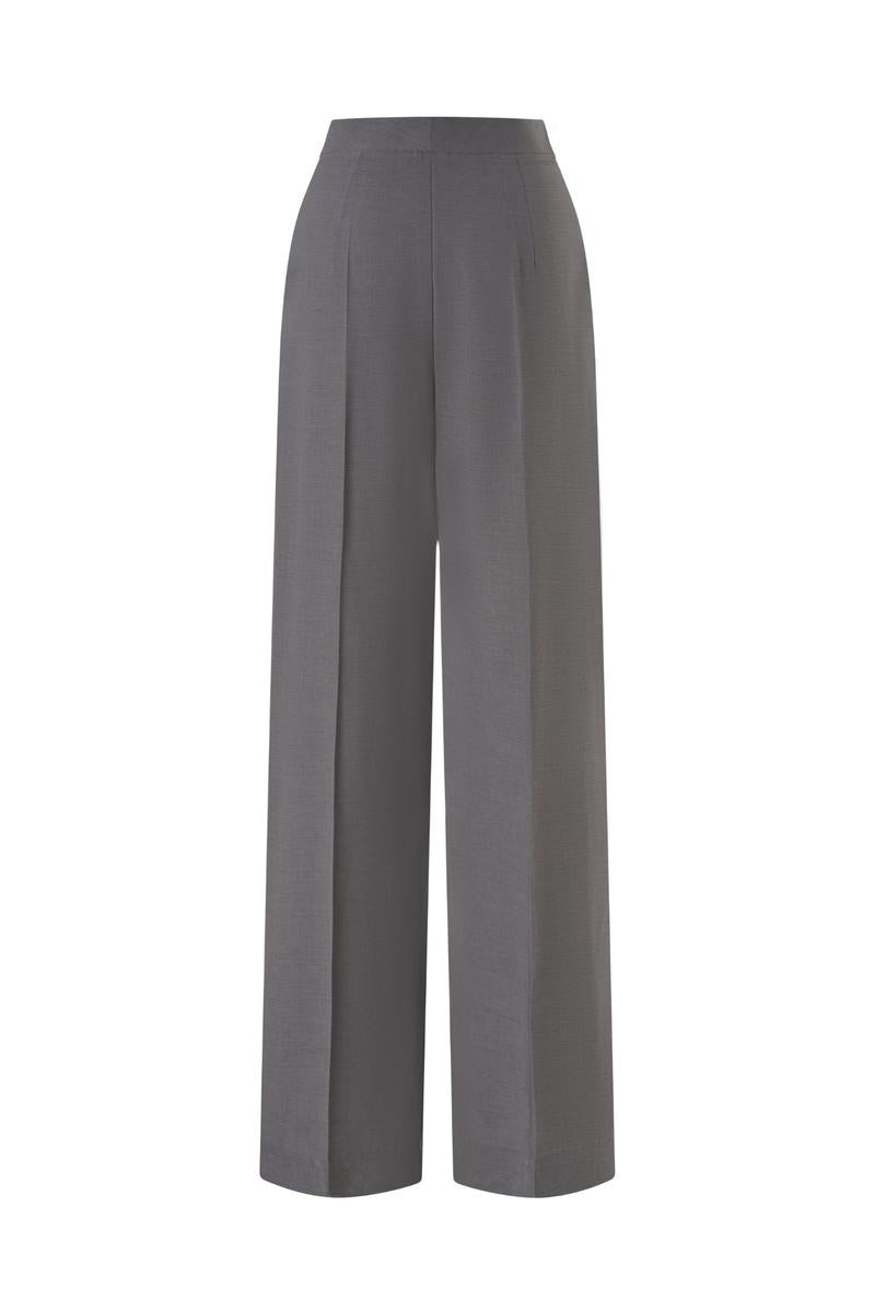 Gray Leicia loose fit pants displayed on a hanger with a relaxed, casual style and comfortable fabric.