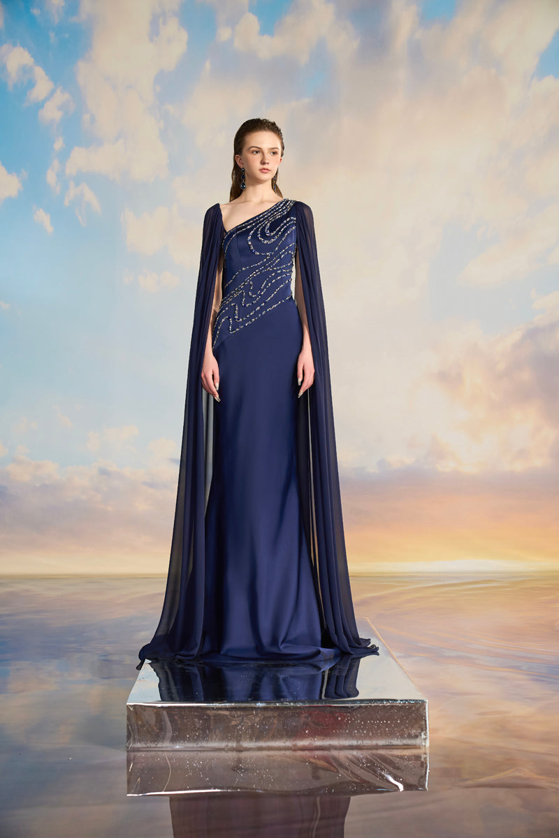 MIRANDA SILK SATIN FISHTAIL GOWN - CULT MIA