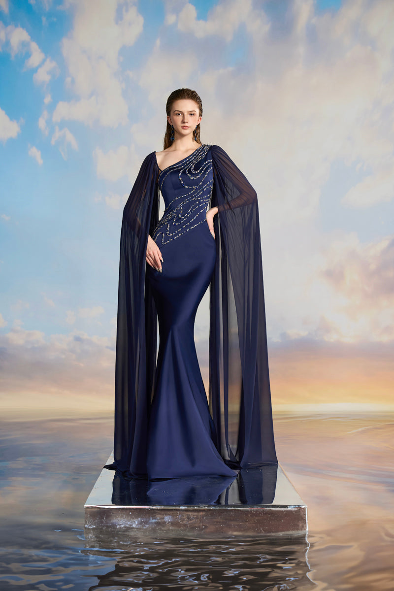 MIRANDA SILK SATIN FISHTAIL GOWN - CULT MIA