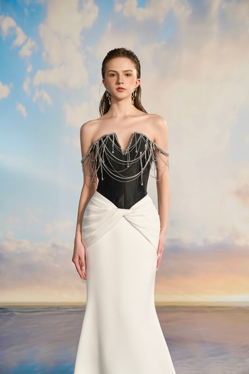 ORIANA ROYAL TAFFETA FISHTAIL GOWN - CULT MIA