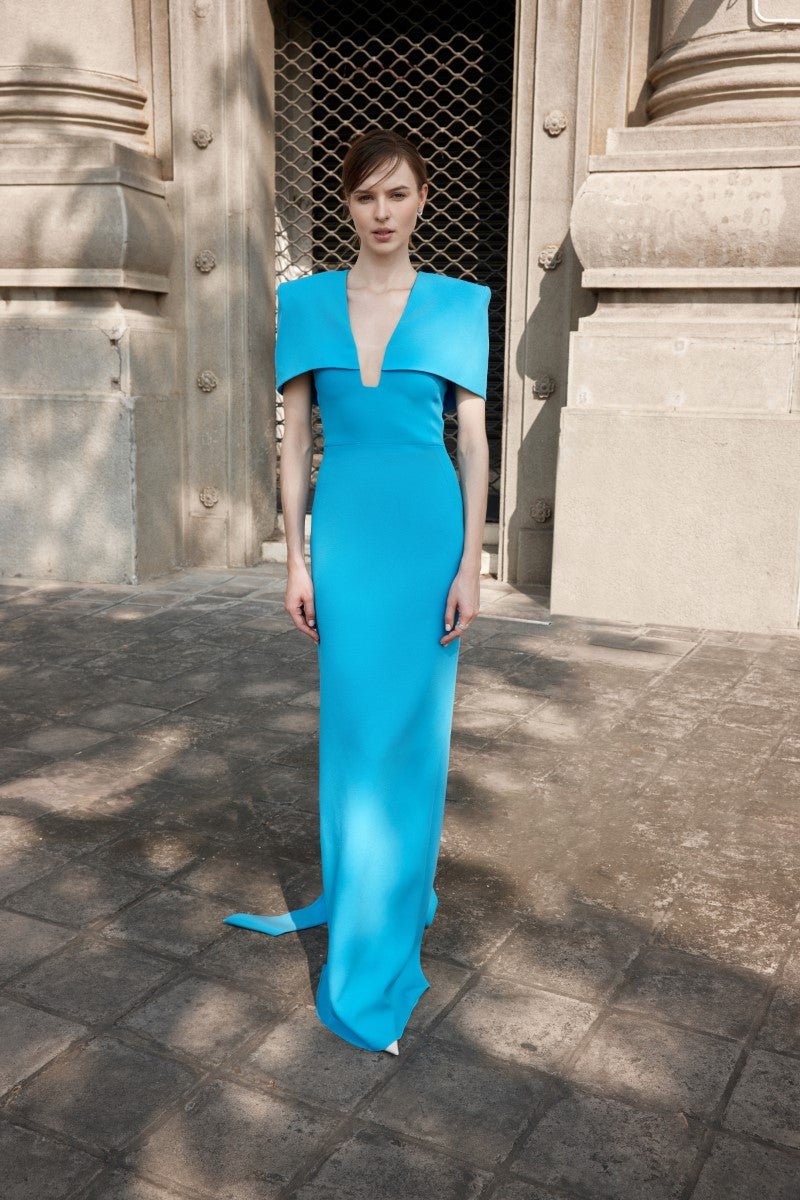 ALDWARK CYAN BLUE MAXI DRESS - CULT MIA