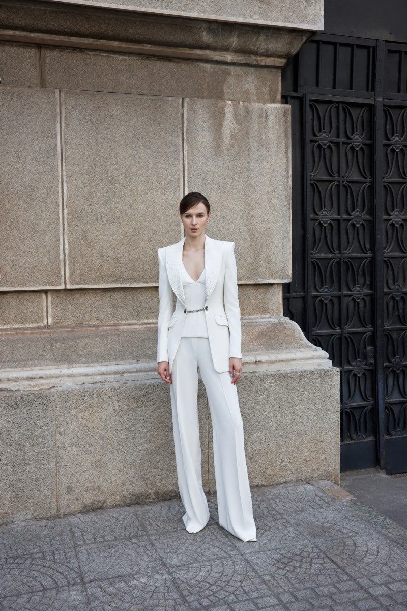 KENYA WHITE STRAIGHT WIDE LEG PANTS - CULT MIA
