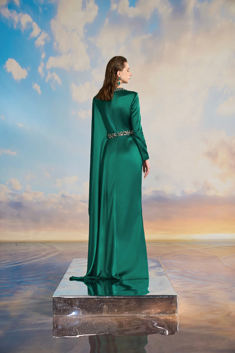 AURELIA SILK SATIN FLARED MAXI DRESS - CULT MIA