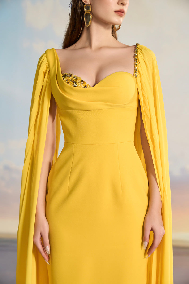 DARIA CREPE CHEST CUP GOWN - CULT MIA