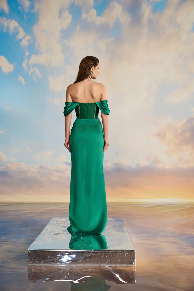 SELINA ROYAL TAFFETA OFF SHOULDER GOWN