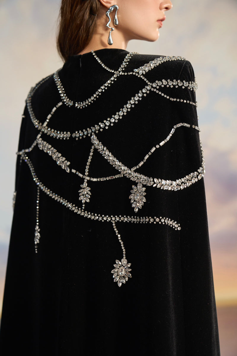CHARLOTTE VELVET FLOW SEQUINS GOWN - CULT MIA