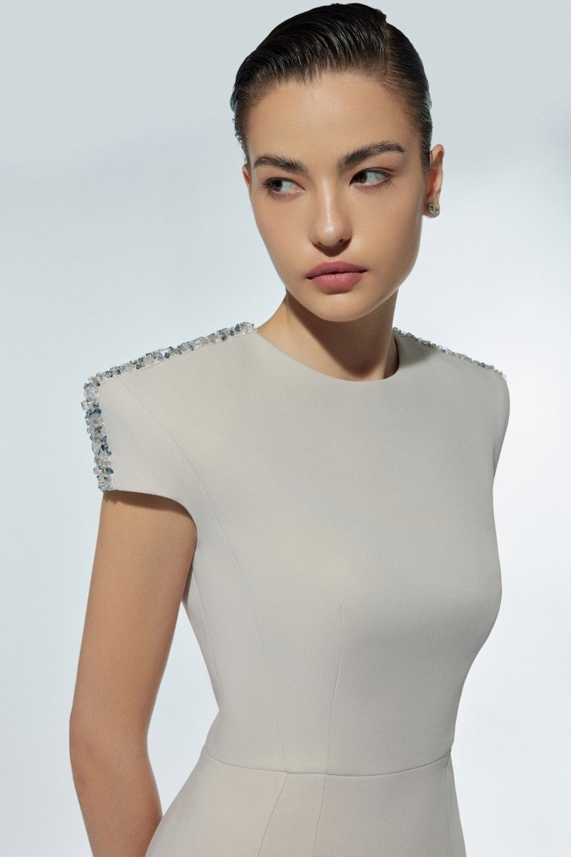HADRIAN CREAM MIDI DRESS - CULT MIA