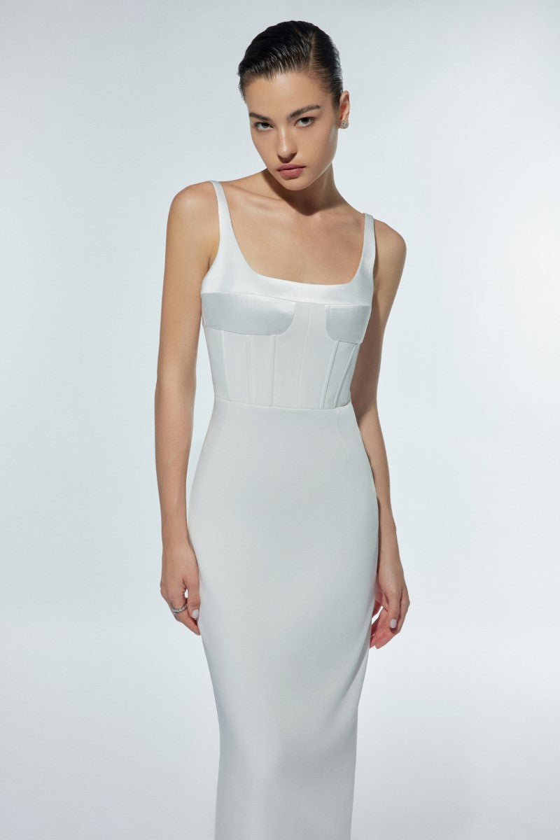 CLOVELLY WHITE MIDI DRESS - CULT MIA