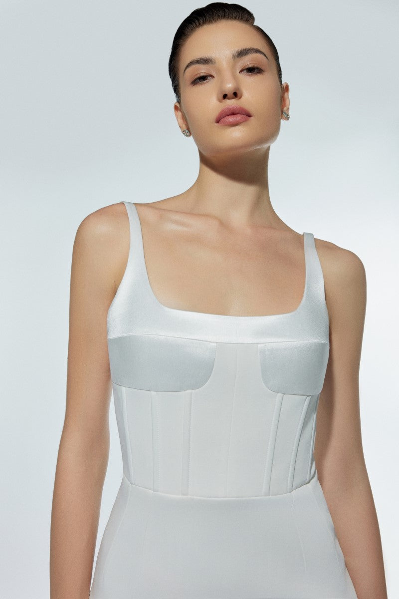 CLOVELLY WHITE MIDI DRESS - CULT MIA