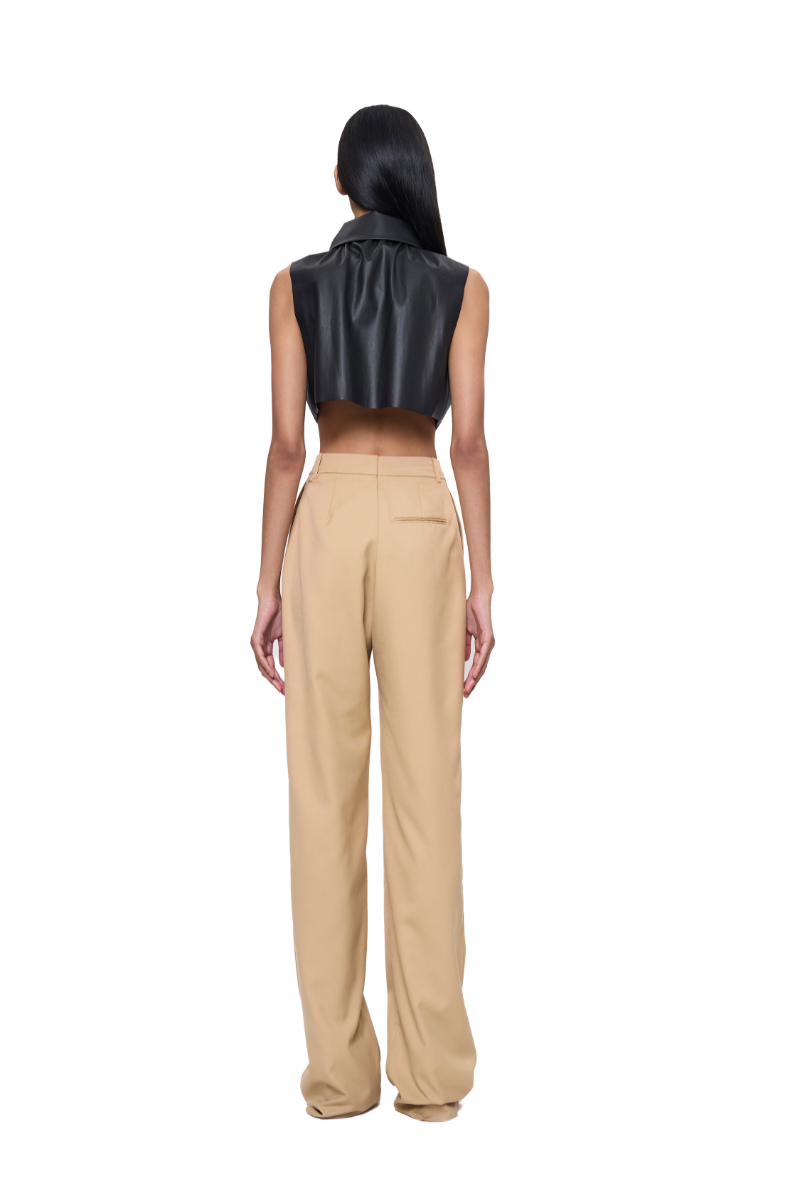 Black BABI top by URA, shown from the back, featuring stylish design and comfortable fit.