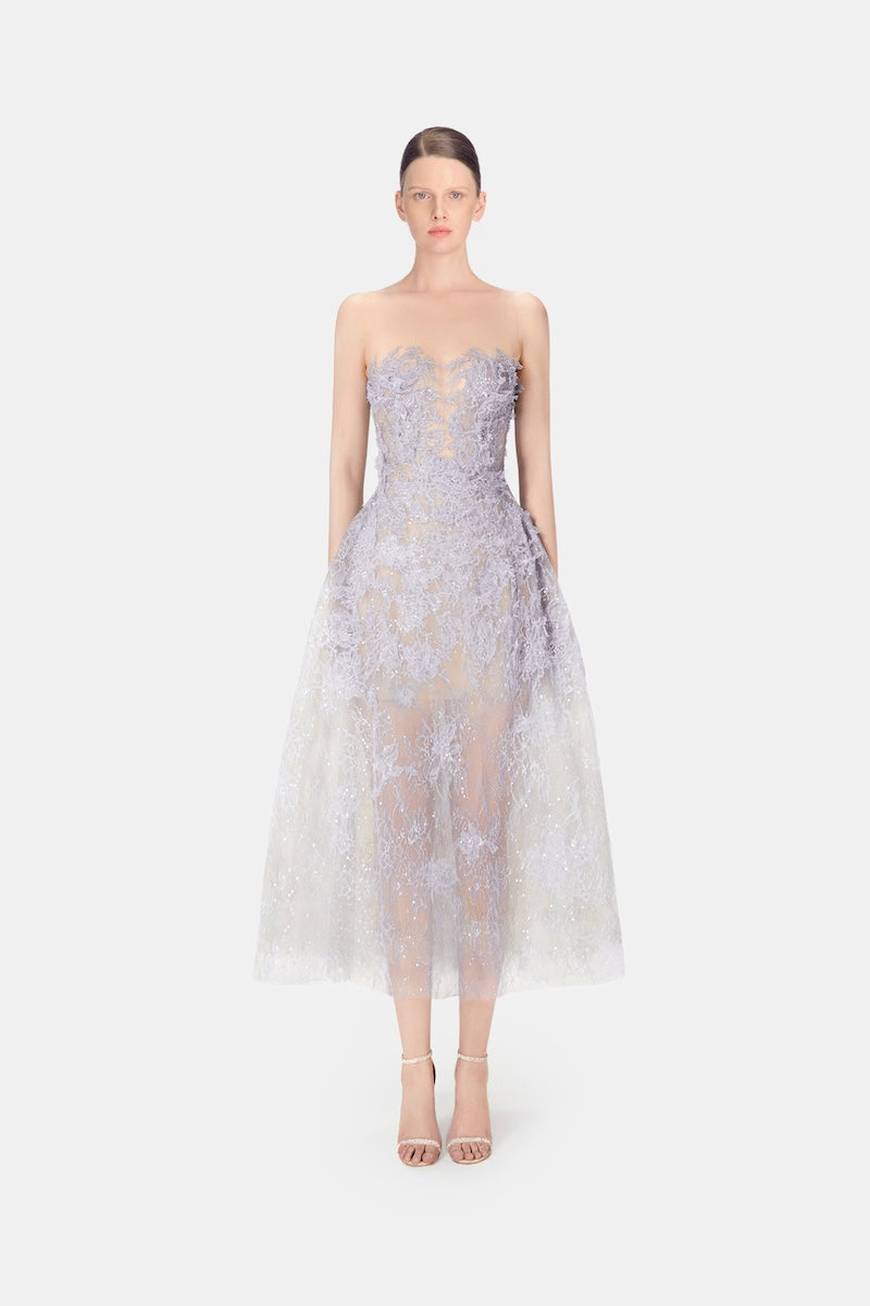 BABY VIOLET BEADED LACE DRESS