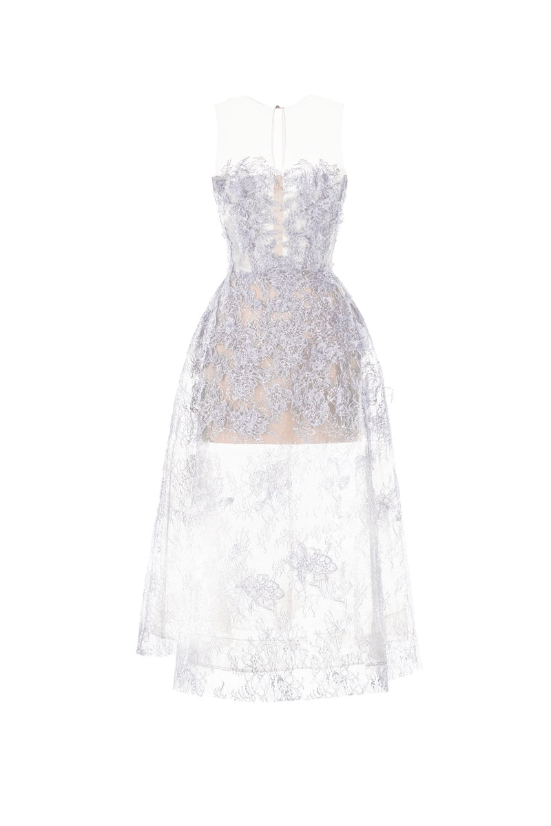BABY VIOLET BEADED LACE DRESS