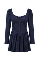 Navy ballerina dress for girls by Maccapani, featuring a cute, flowy mini dress with delicate details and soft fabric.
