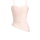 Light pink balloon draped bustier top by Stolen Stores, featuring a fitted, stylish design with balloon details.