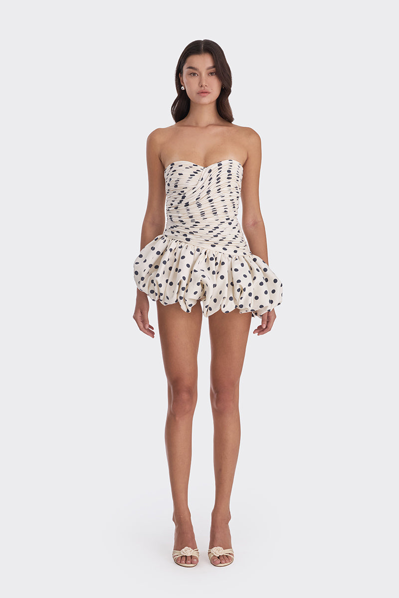 BALLOON POLKA DOT MINI DRESS - CULT MIA