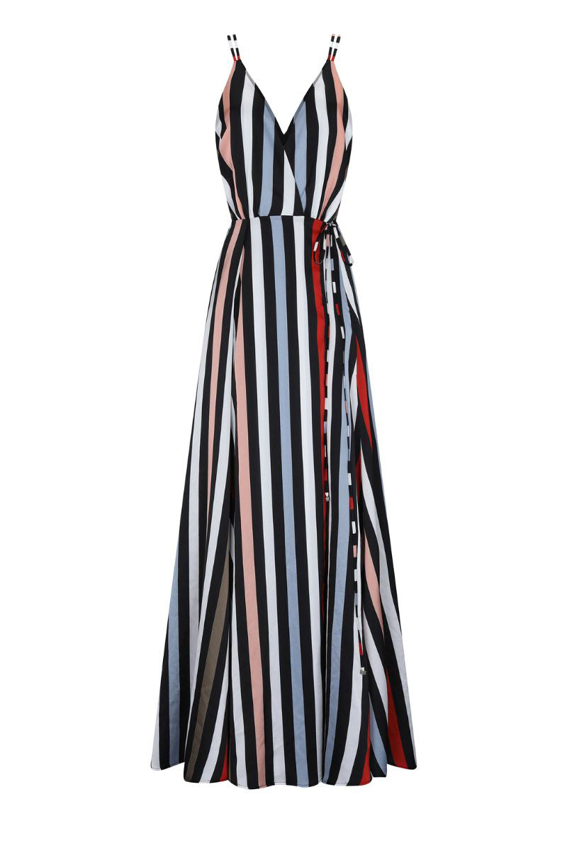 BALLROOM STRIPED DRESS IN MULTICOLOR - CULT MIA