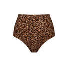 Verdelimon BANES bikini bottom in leopard print, featuring a stylish, fitted design and tropical animal pattern on a swimwear fabric.