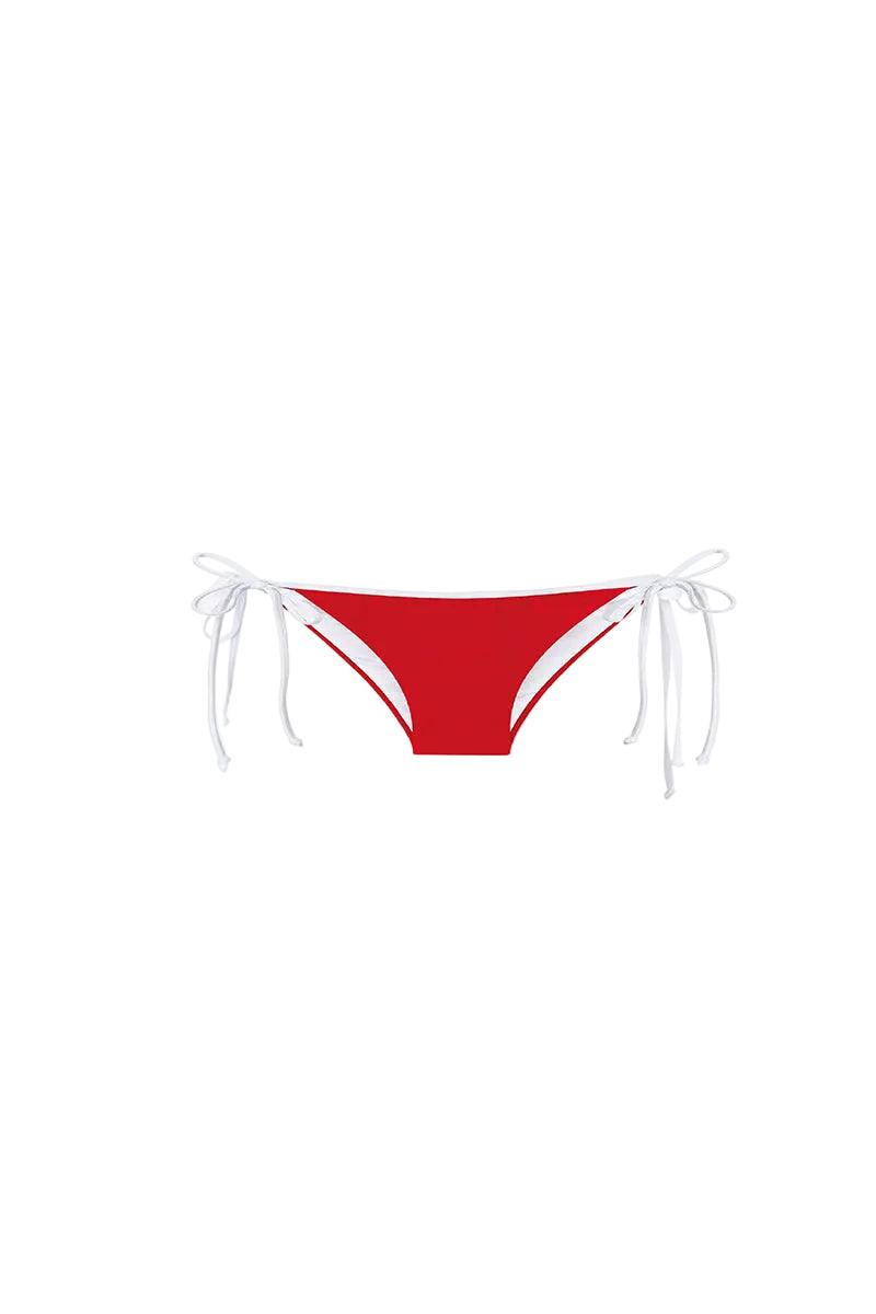 Verdelimon Banes bikini bottom in cherry color, featuring a stylish and comfortable design, shown from the front.
