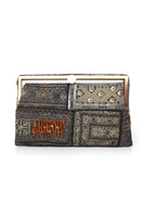 Sarah's Bag Bedouin Metallic Grace clutch with metallic finish, featuring elegant design and compact style for evening occasions.