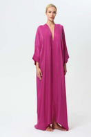 niLuu Begonvil Kaftan robe featuring a flowing, floral design with lightweight fabric and relaxed fit for comfortable wear.