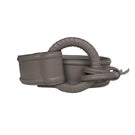 Taupe leather belt from ISIDORA MALVA's BELEN BELT collection, featuring a sleek, stylish design with a silver buckle.