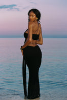 Black Belladonna Maxi Dress by Nana Jacqueline featuring an elegant one-shoulder design and flowing fabric.