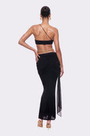 Black Belladonna maxi dress by Nana Jacqueline featuring a stylish one-shoulder design and flowing fabric.