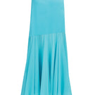 Stolen Stores Betta Draped Maxi Skirt in Fullmoon Blue, front view showcasing flowing fabric and elegant drape design.