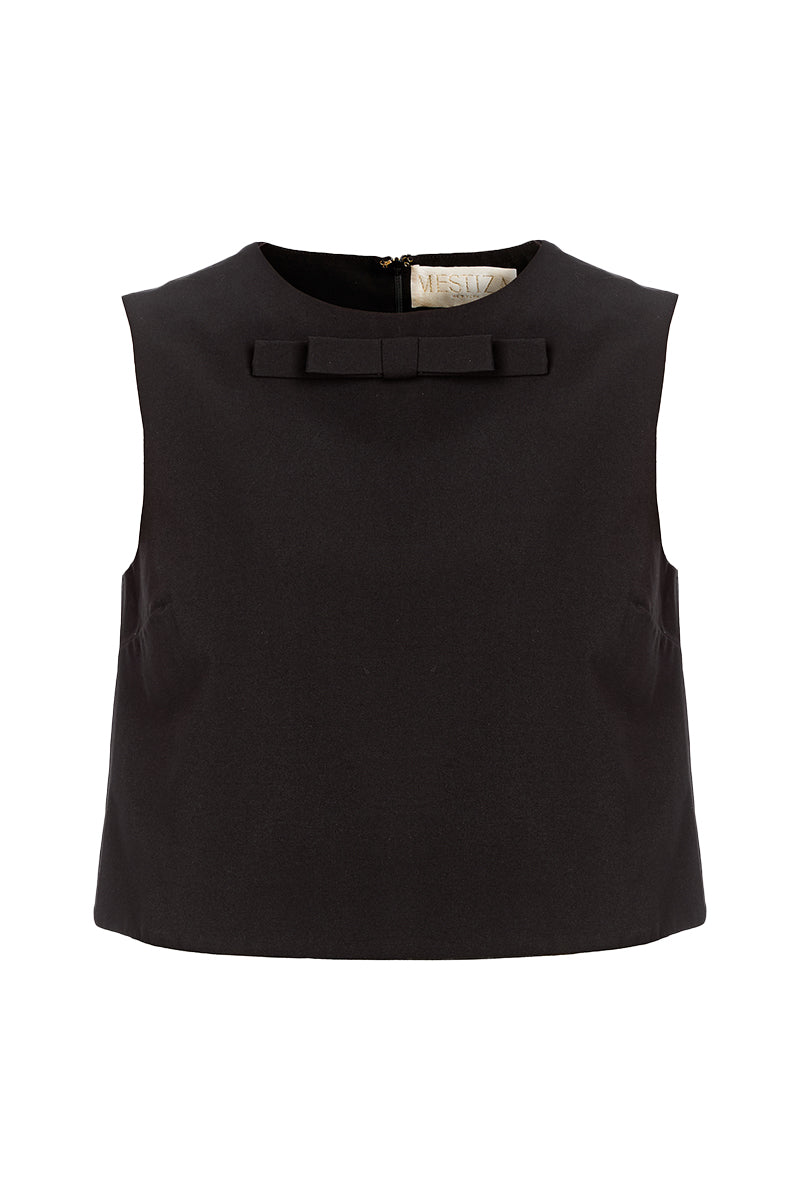 BIANCA BOW TOP IN BLACK - CULT MIA