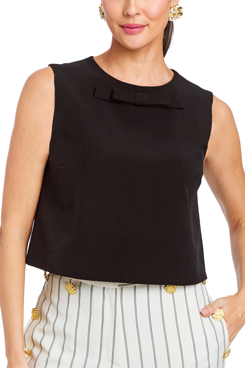 BIANCA BOW TOP IN BLACK - CULT MIA