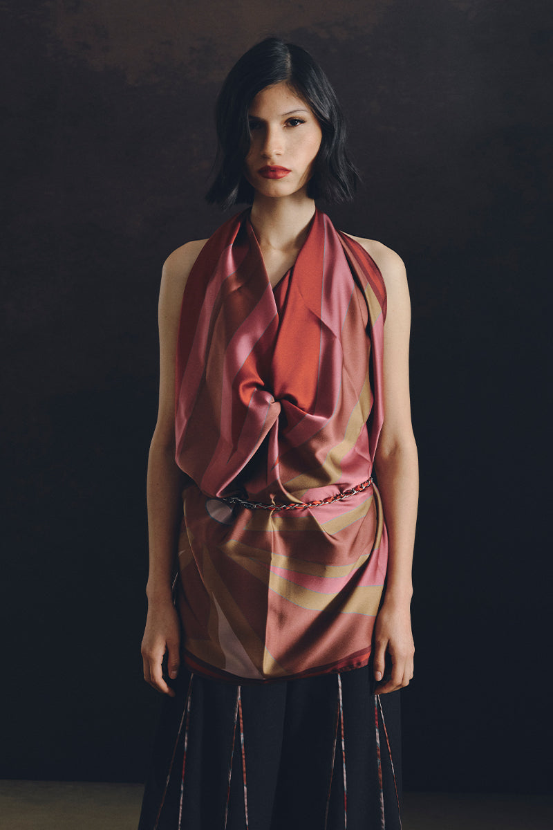 BIG RAY CENTER BRONZE SCARF IN MAUVE - CULT MIA