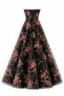 Elegant black Bijou gown by Nihan Peker featuring flowing fabric and intricate detailing, perfect for formal occasions.