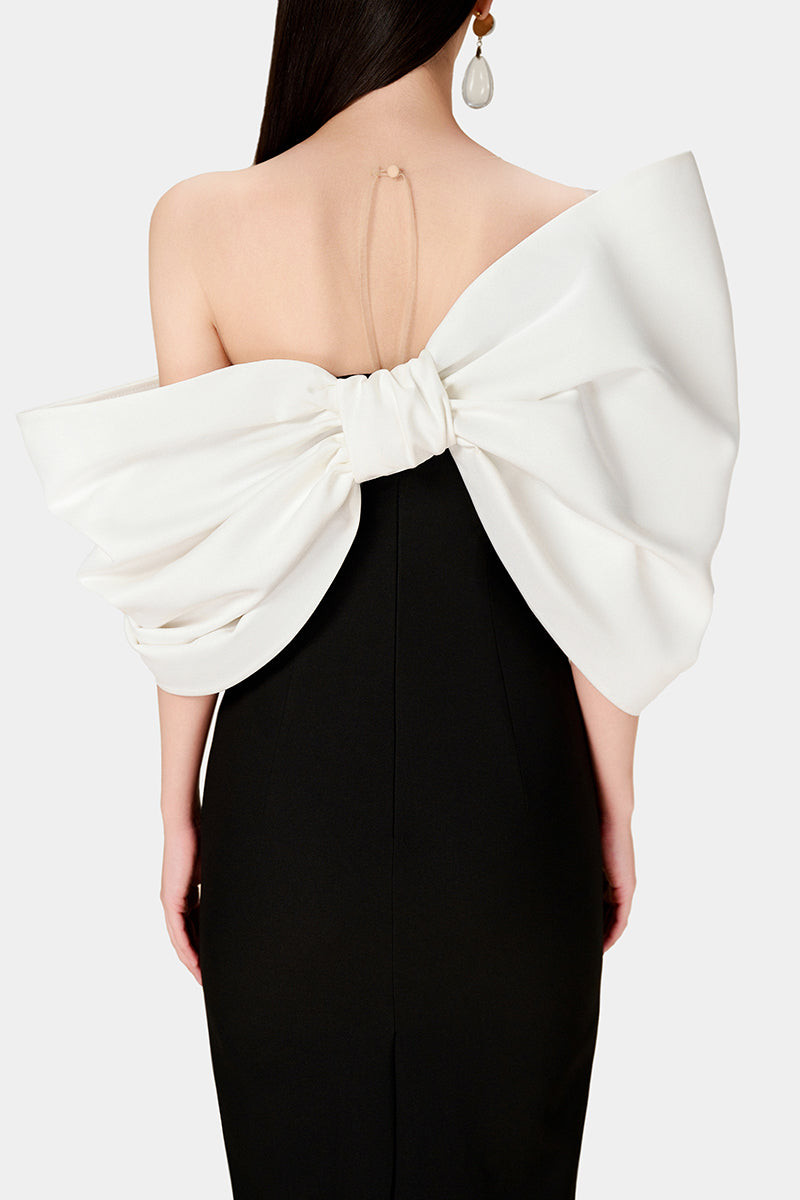 BLACK BIG BOW DRESS - CULT MIA