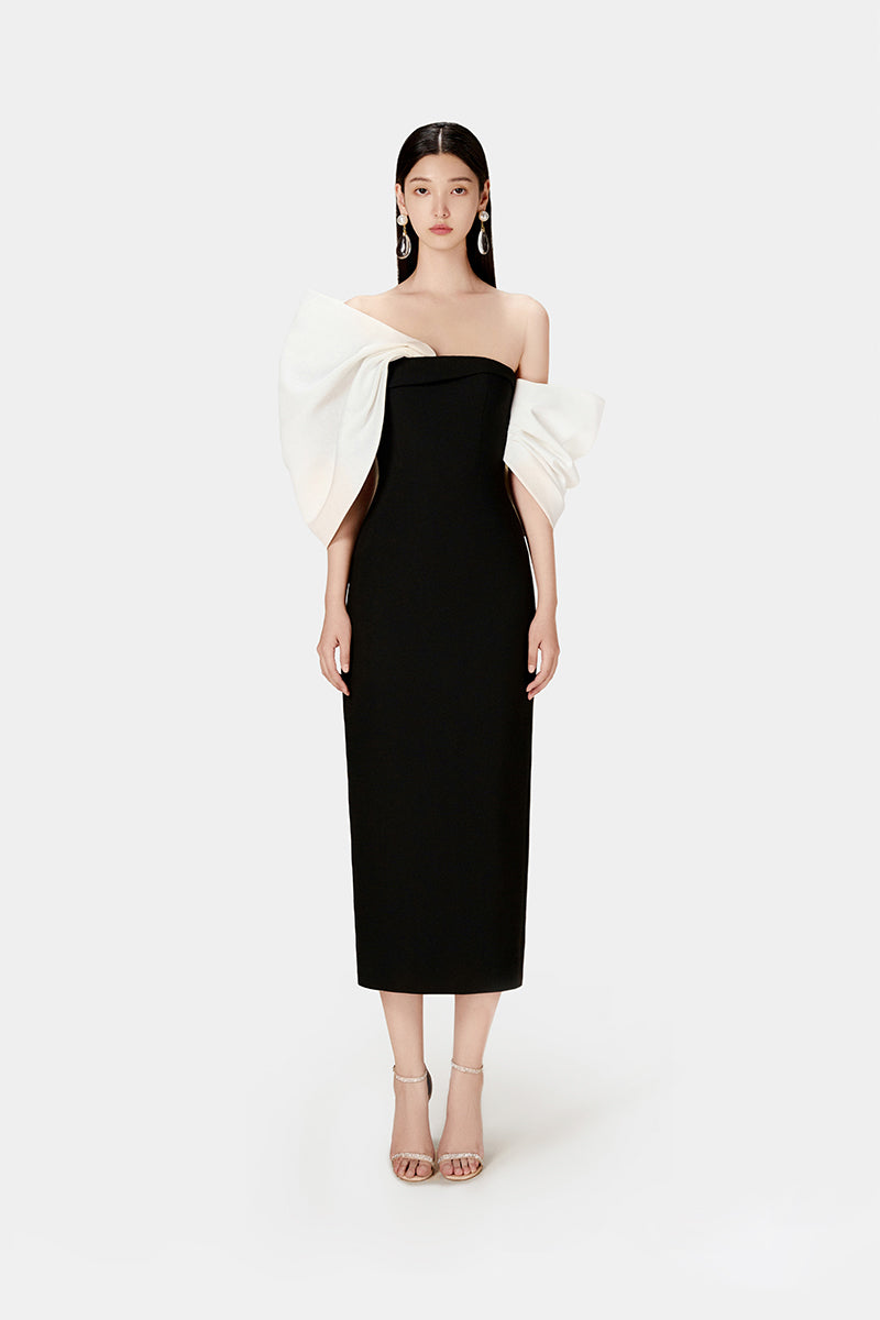 BLACK BIG BOW DRESS - CULT MIA