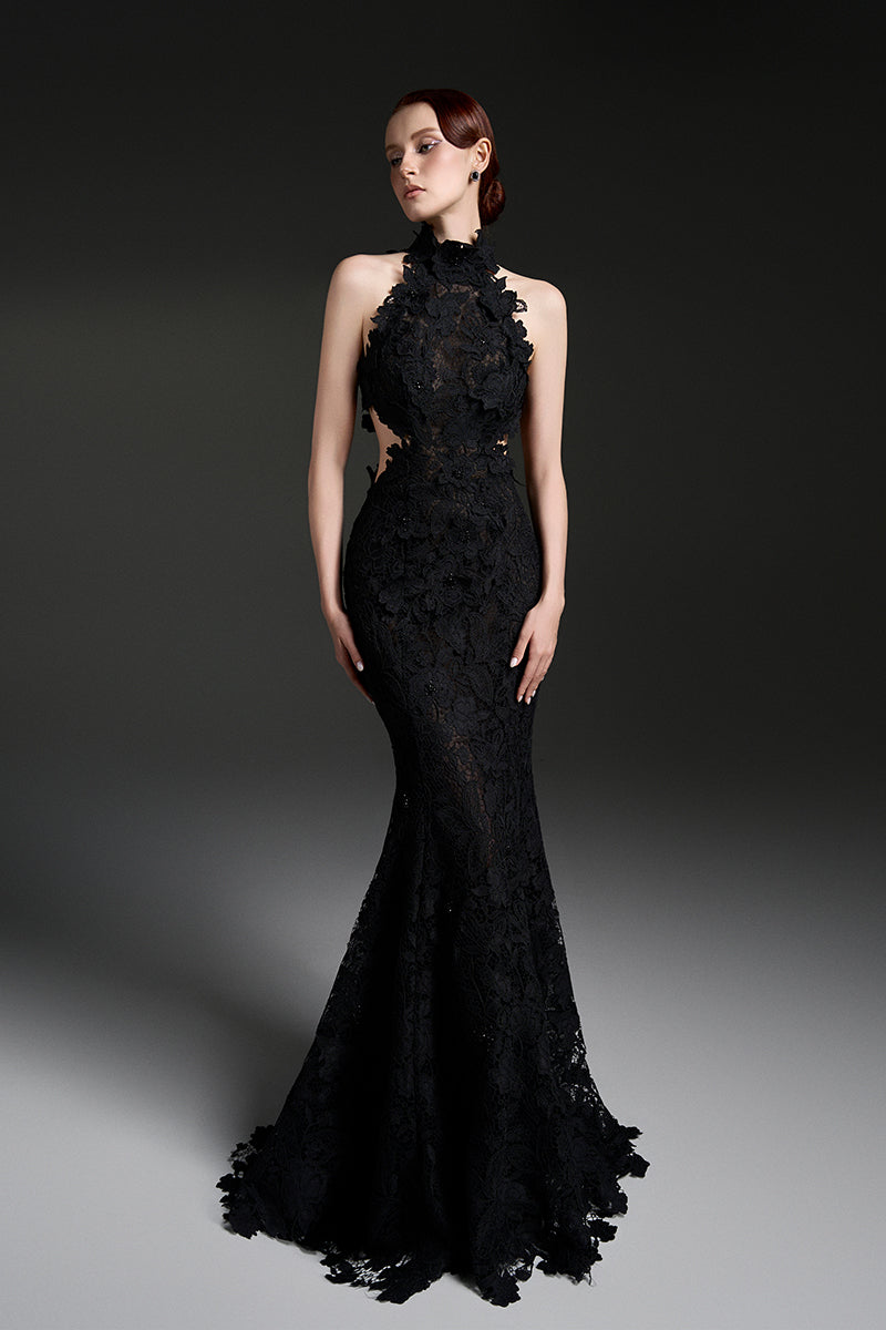 FLORAL GARDEN LACE MAXI DRESS