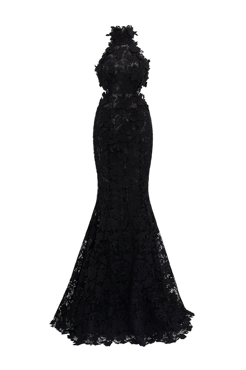 FLORAL GARDEN LACE MAXI DRESS