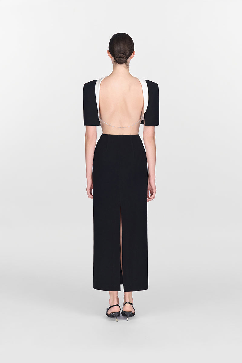 Montsand Black Open-Back Cape Dress | Cult Mia Montsand Black Open-Back Cape Dress | Cult Mia