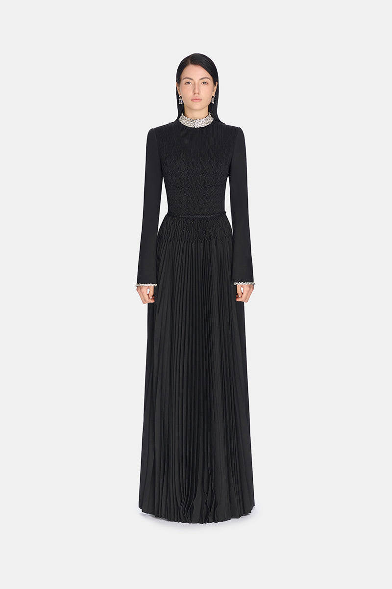 BLACK SMOCKED DRESS - CULT MIA