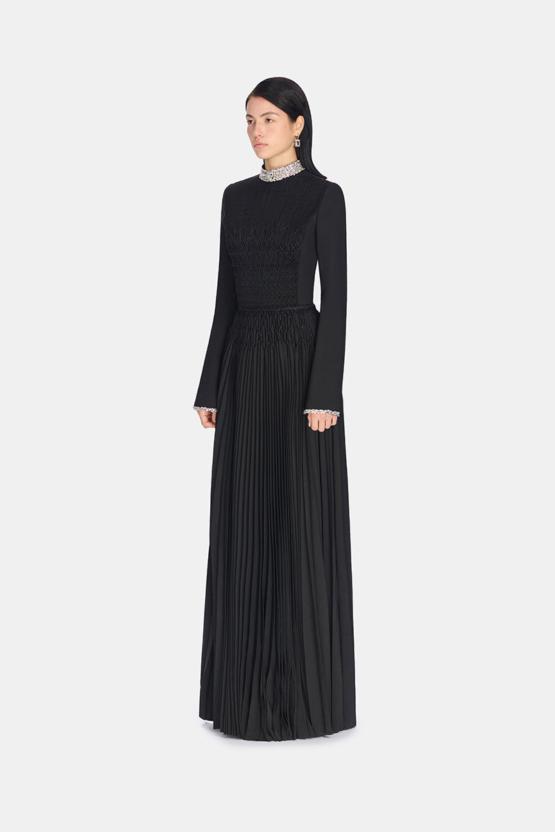 BLACK SMOCKED DRESS - CULT MIA